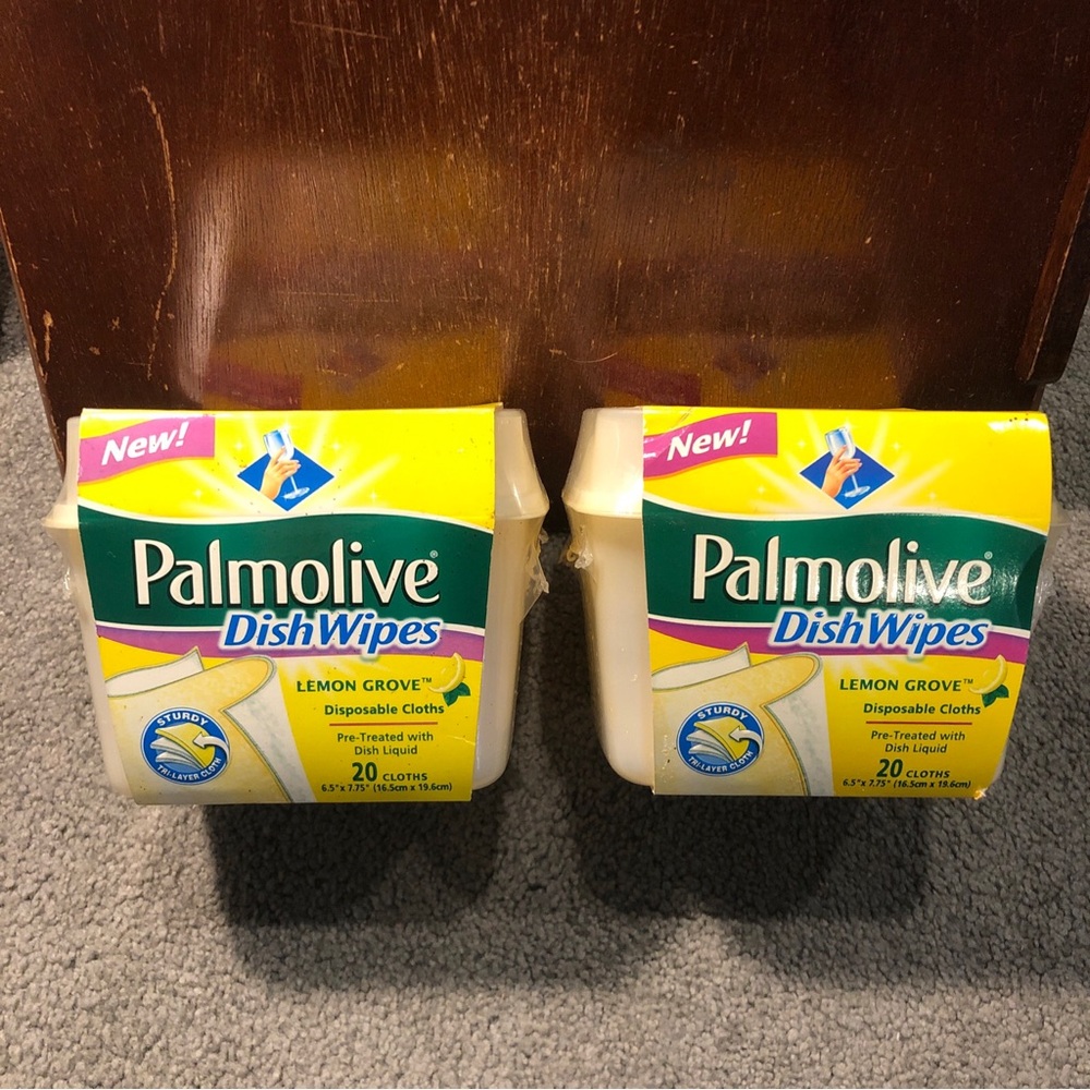 X2 Palmolive Dish Wipes Lemon Grove Pretreated Disposable Cloths 20 Count
